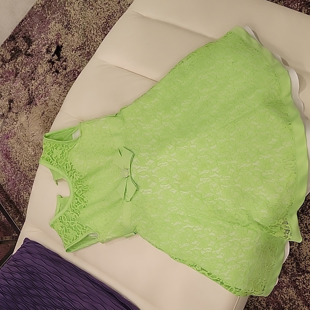 Lime green girls dress size 8